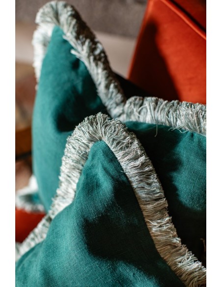 Franges de taie d'oreiller en lin