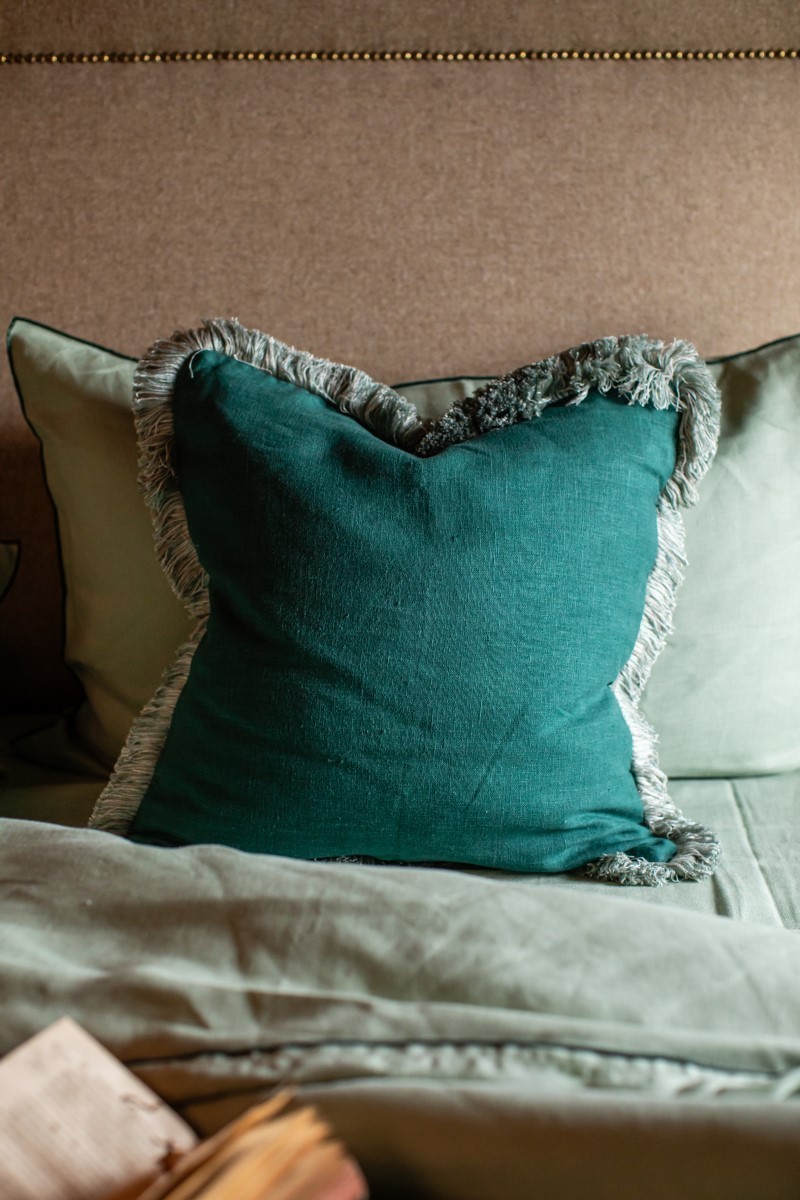 Franges de taie d'oreiller en lin