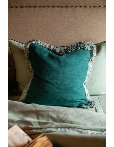 Franges de taie d'oreiller en lin