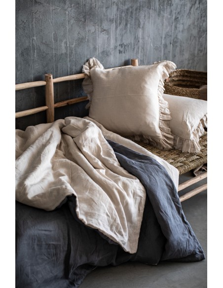Pure Reversible Bedspread in Linen