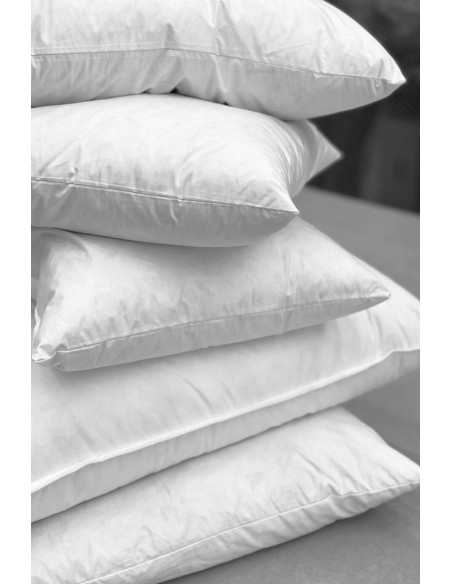 Intérieur des coussins en coton et en plumes