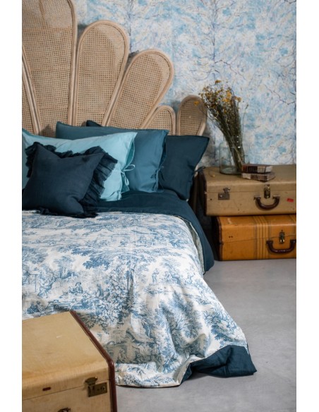 Pure Reversible Bedspread in Linen/Cotton