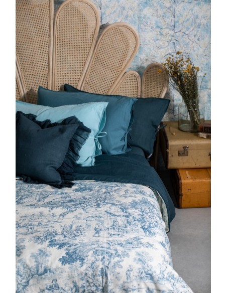 Pure Reversible Bedspread in Linen/Cotton