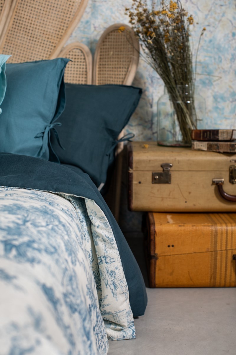 Pure Reversible Bedspread in Linen/Cotton