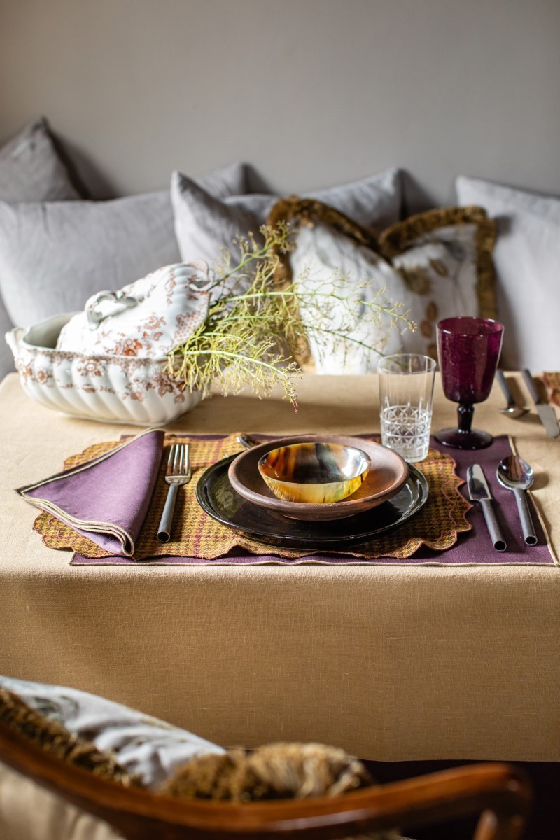 Stain Resistant Linen Bauhaus Tablecloth