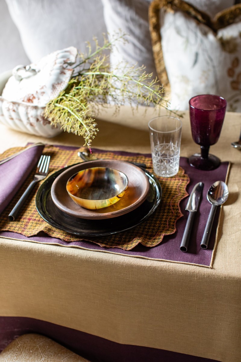 Nappe en lin Bauhaus enduit