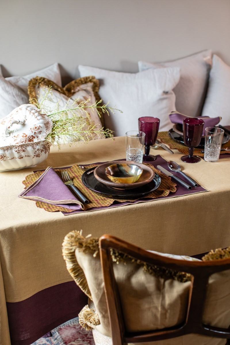 Nappe en lin Bauhaus enduit