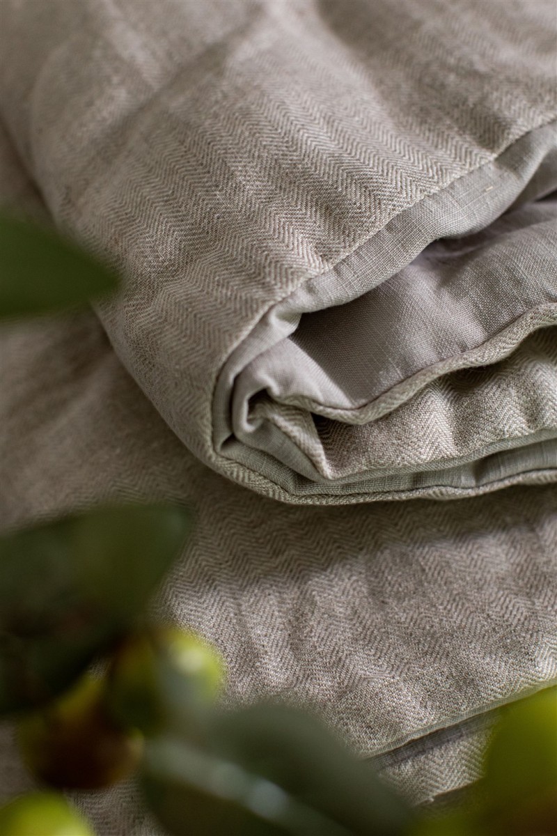 Copriletto Pure in Lino Jacquard