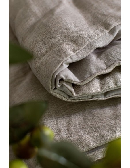Pure reversible bedspread in Jacquard linen