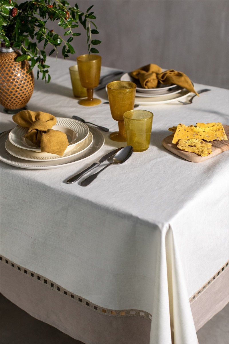 Riviera Tablecloth in Stain Resistant Linen