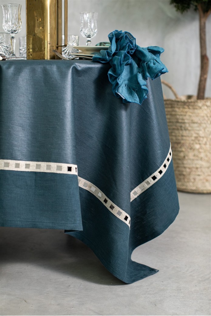 Riviera Tablecloth in Stain Resistant Linen + 2