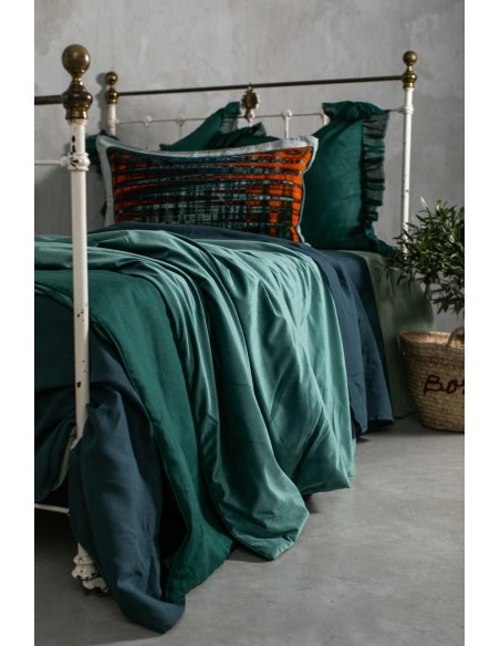 Copriletto Pure in Velluto/Lino