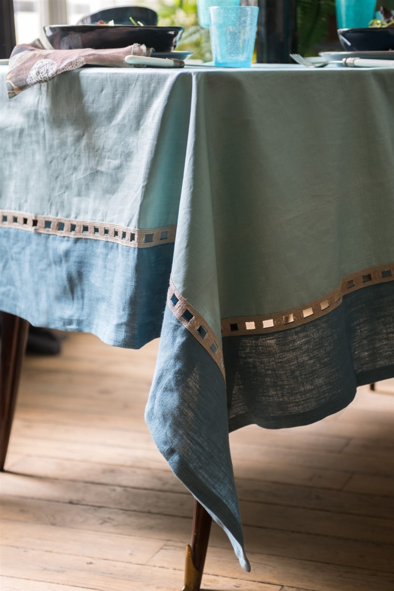 Riviera Enduit Linen Table Nappe +