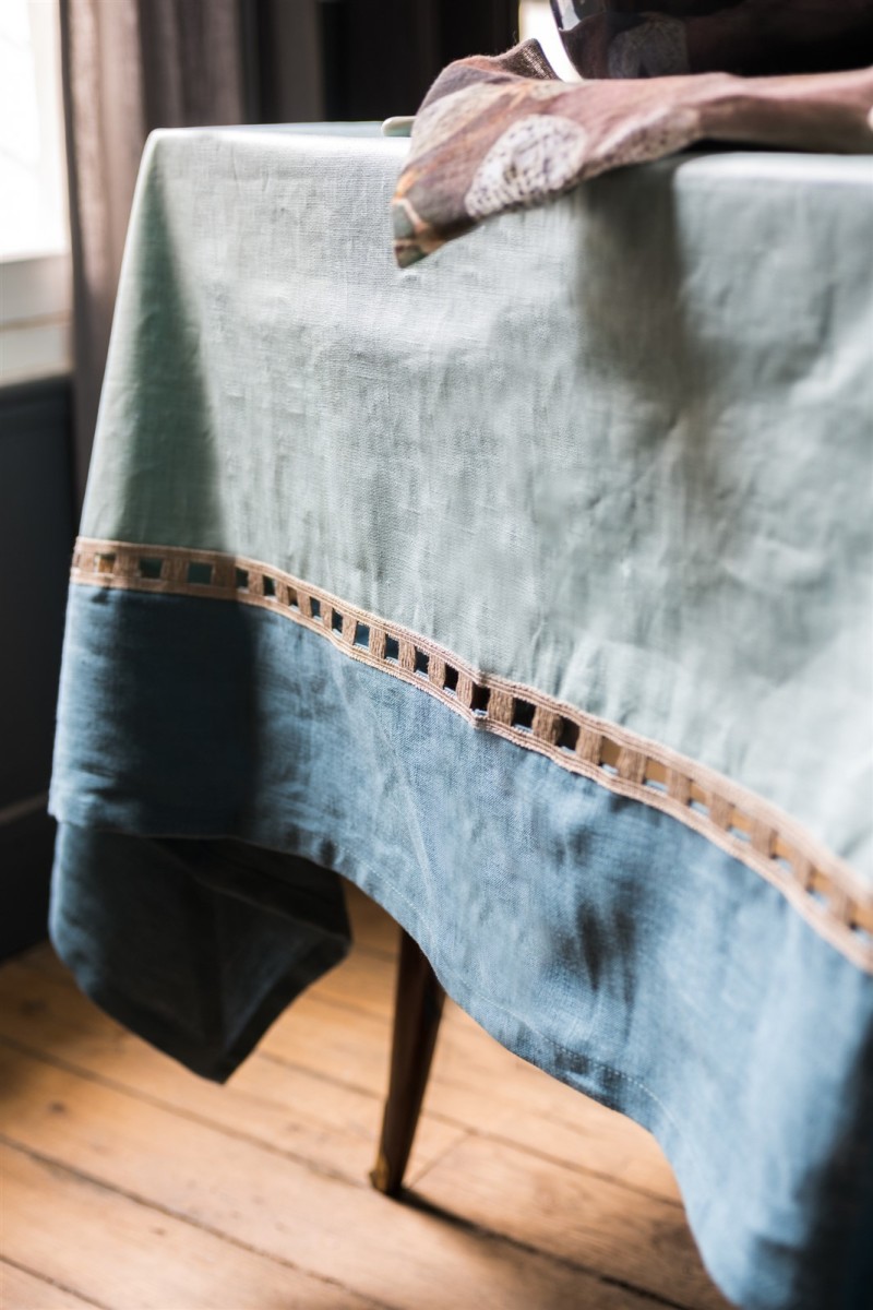 Riviera Enduit Linen Table Nappe +