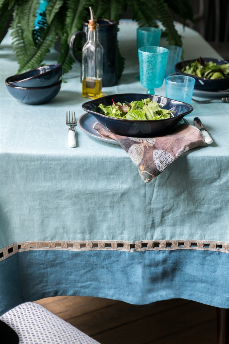 Riviera Enduit Linen Table Nappe +