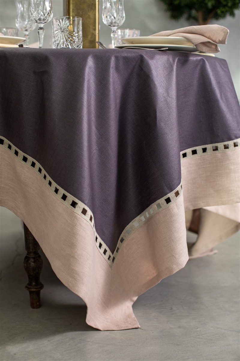 Riviera Enduit Linen Table Nappe +