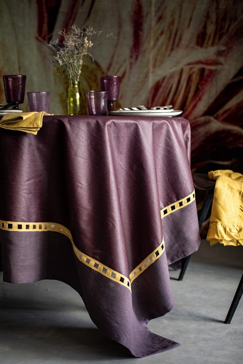 Riviera Enduit Linen Table Nappe +