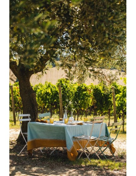 Riviera Enduit Linen Table Nappe +