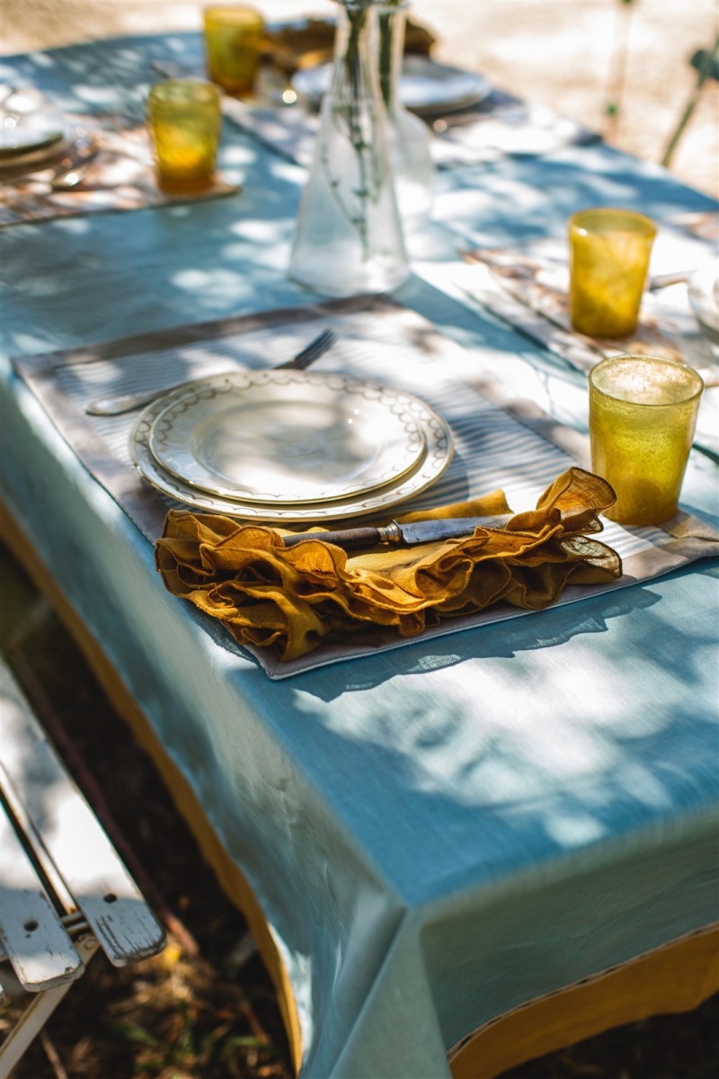 Riviera Enduit Linen Table Nappe +