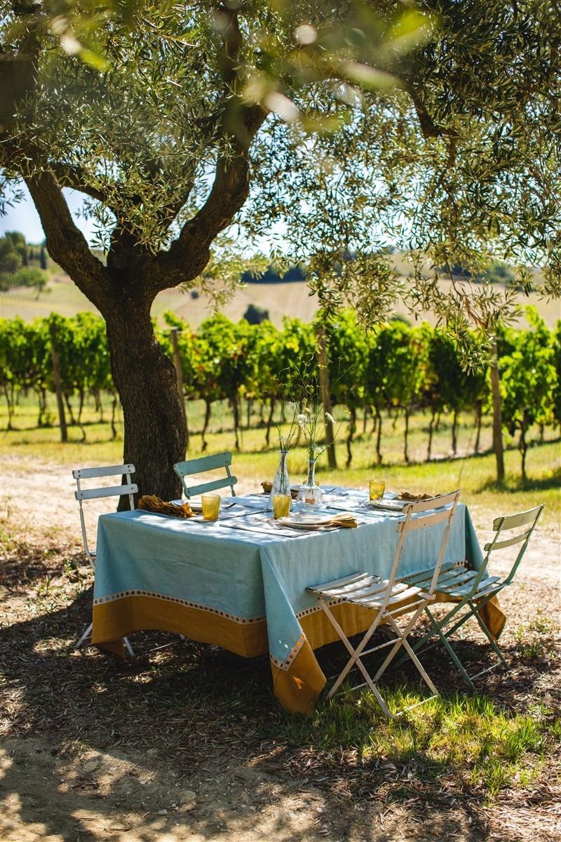 Riviera Enduit Linen Table Nappe +