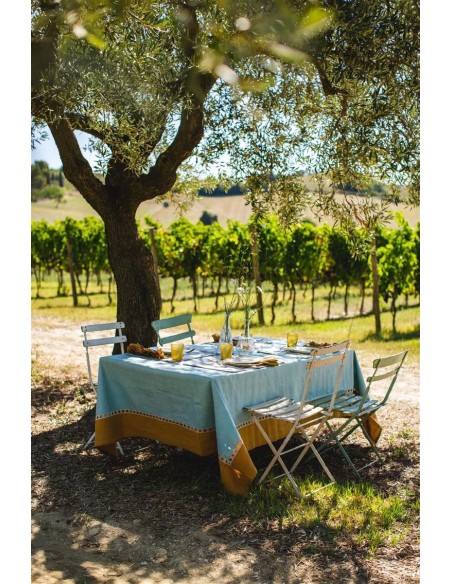 Riviera Enduit Linen Table Nappe +