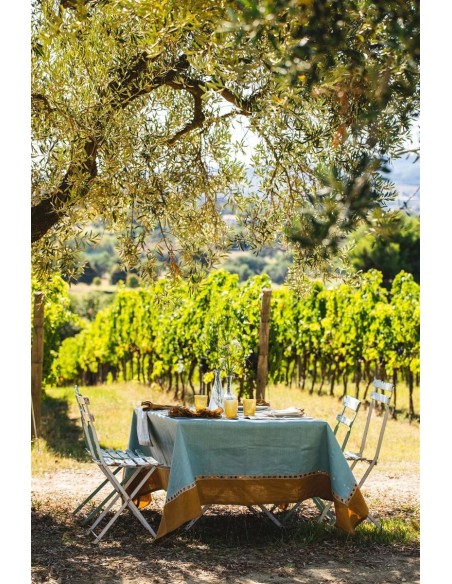 Riviera Enduit Linen Table Nappe +