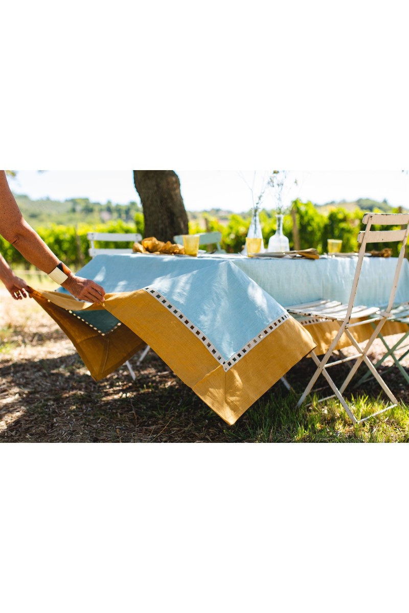 Riviera Enduit Linen Table Nappe +