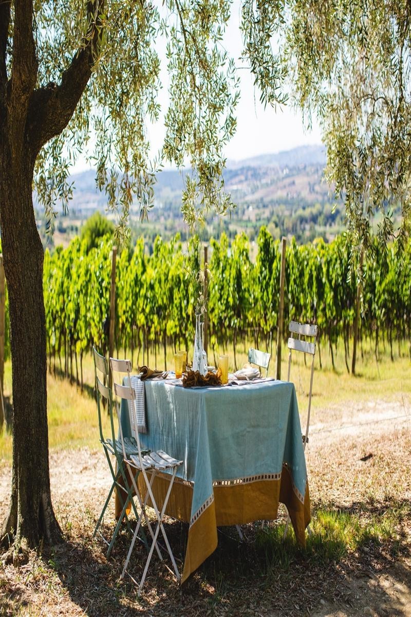 Riviera Enduit Linen Table Nappe +