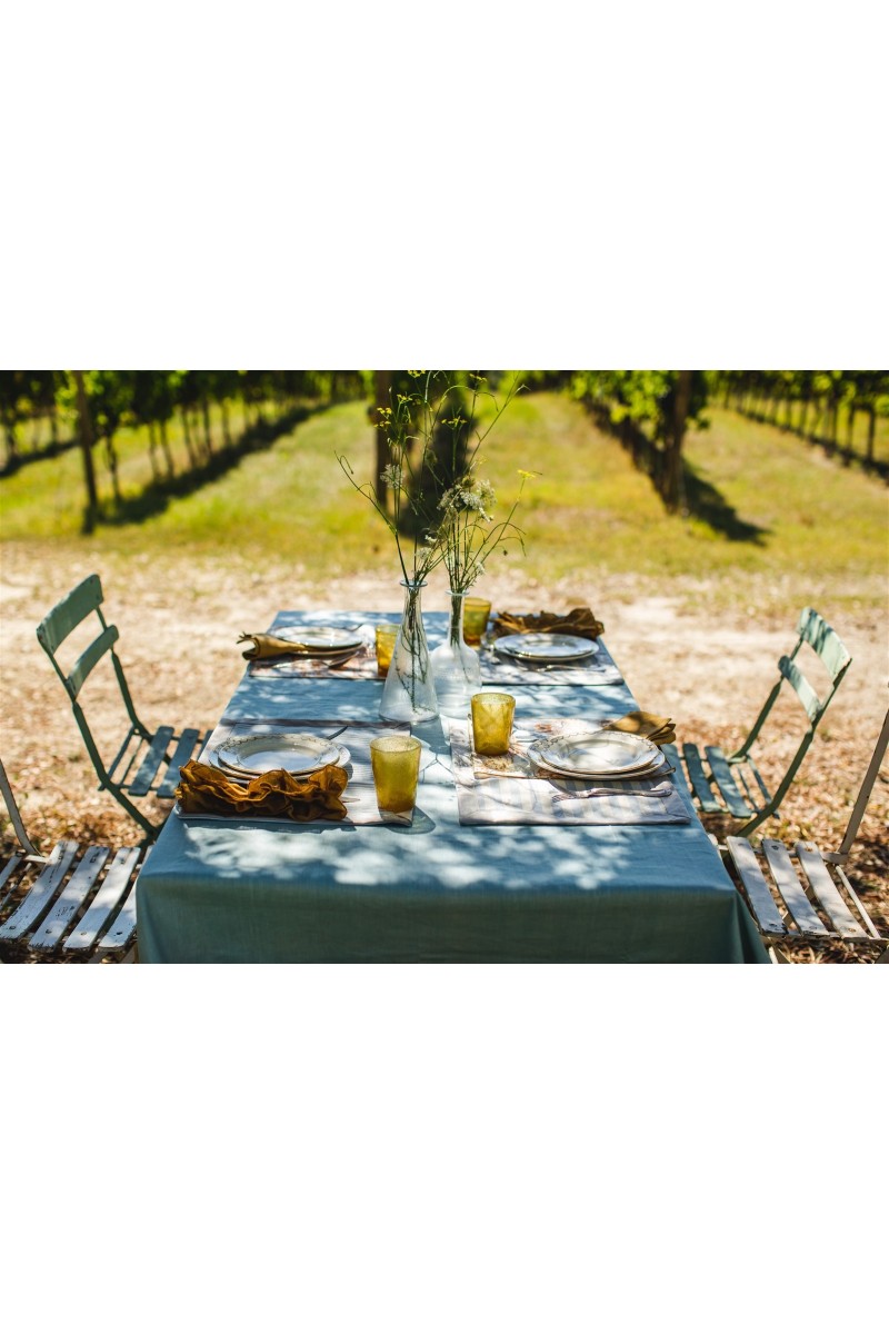 Riviera Enduit Linen Table Nappe +
