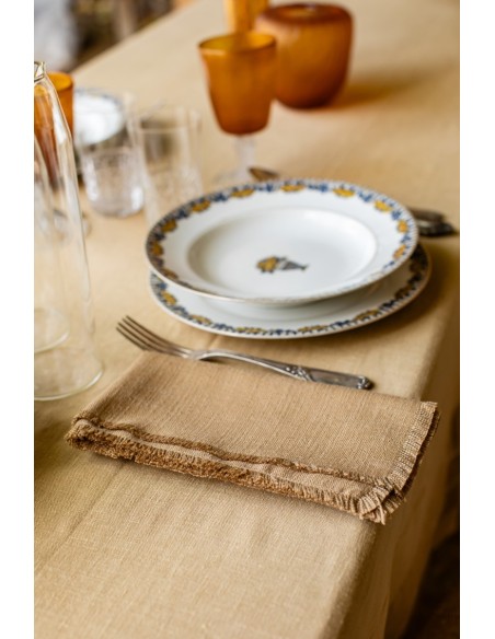 Stain Resistant Linen Sfogliatella Tablecloth