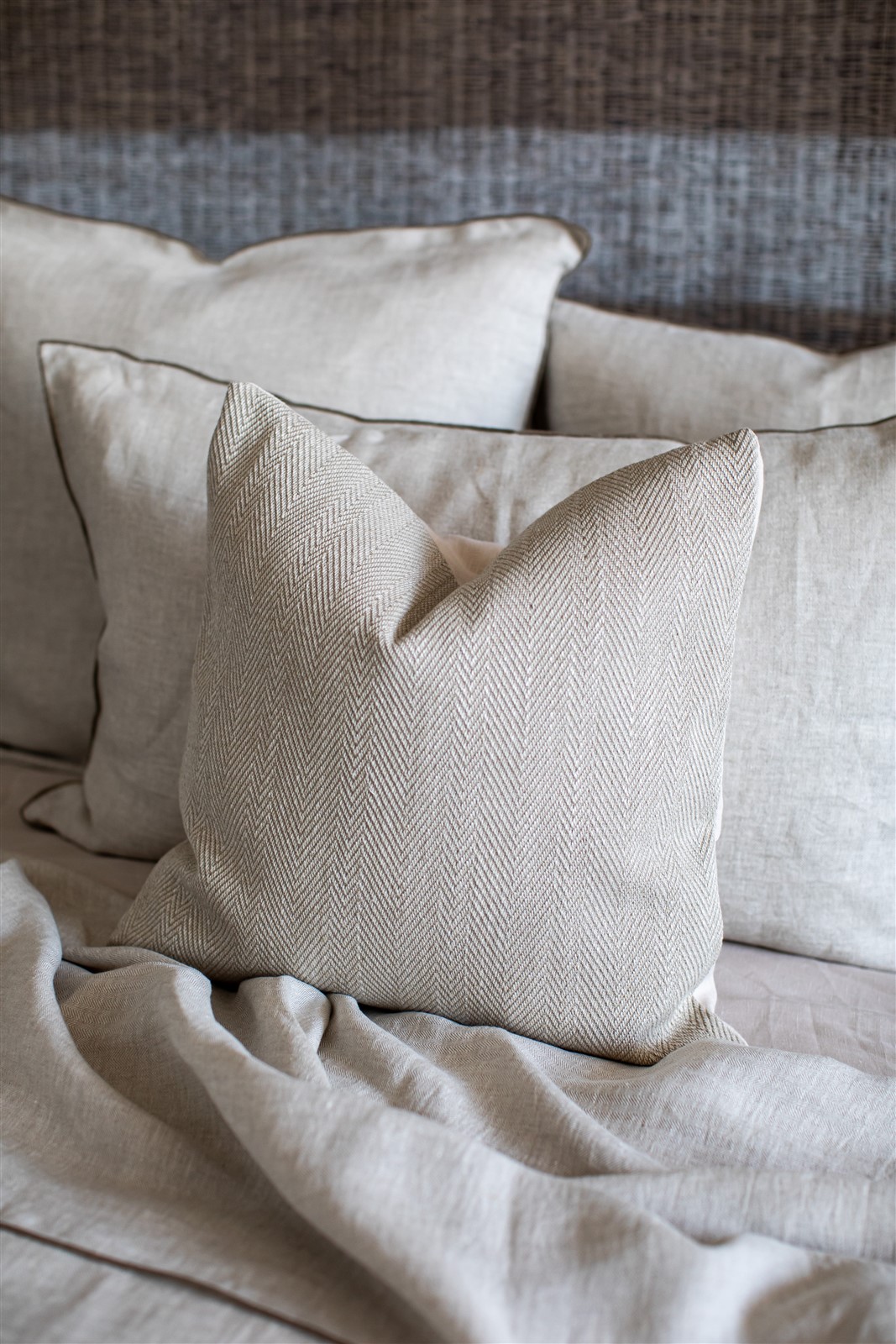 Lacey Home Décor Oxford Federa per cuscino king size in cotone egiziano 100% cotone a 400 fili 50 x 90 cm colore: Avorio a righe 