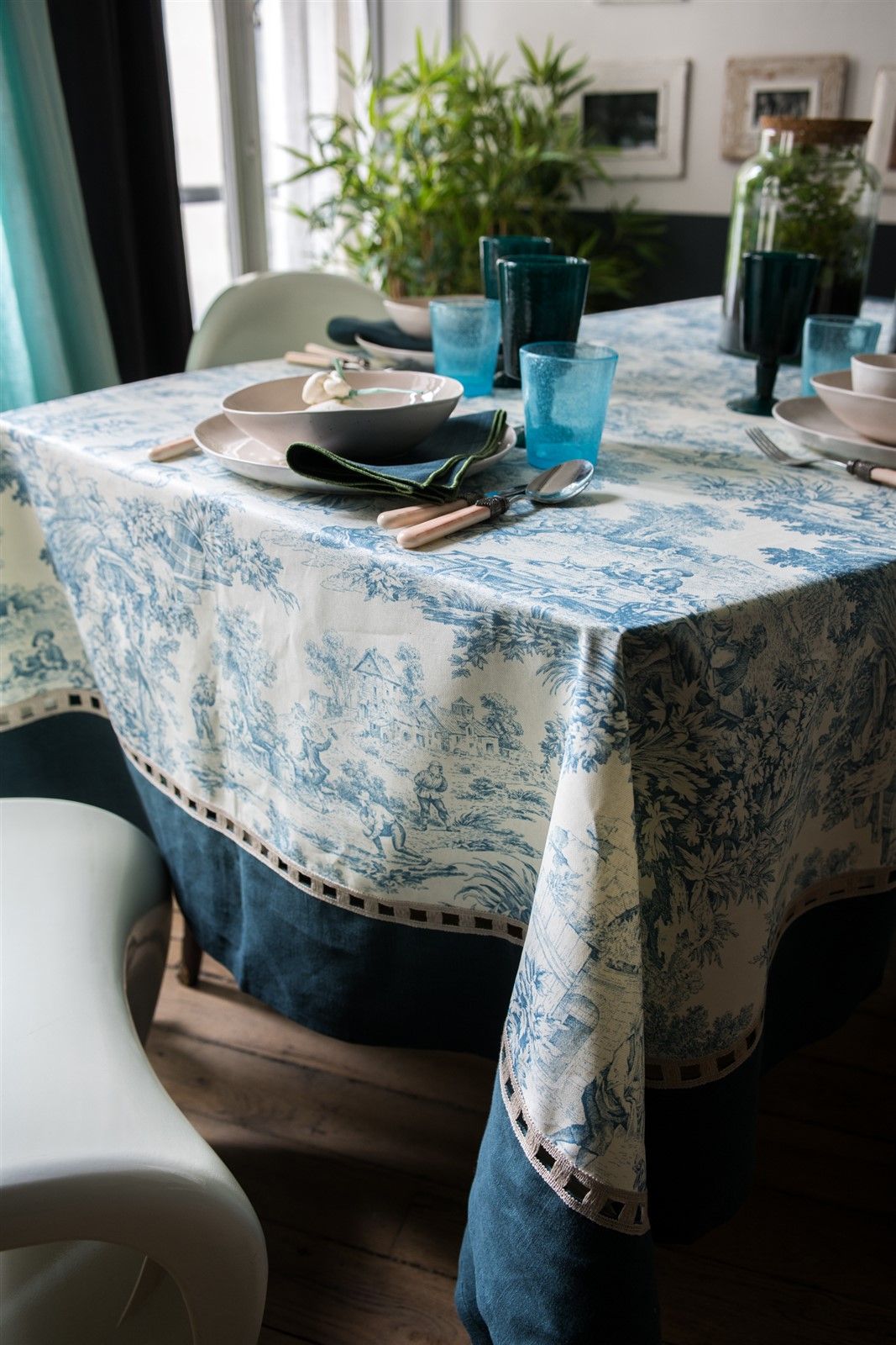 Antistain Linen Tablecloth Riviera