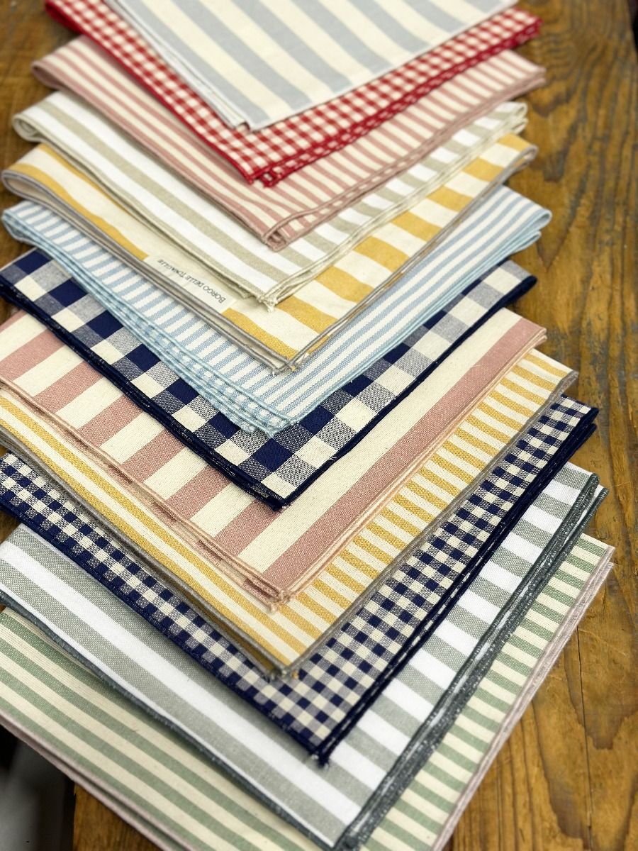 Set 12 serviettes en coton filo